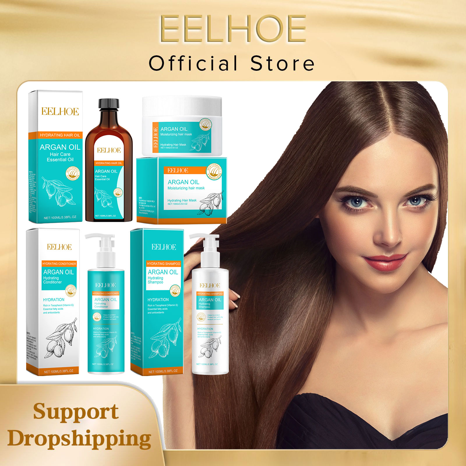 Keratin Treatment Set - EELHOE Marokański olej arganowy Keratynowa pielęgnacja