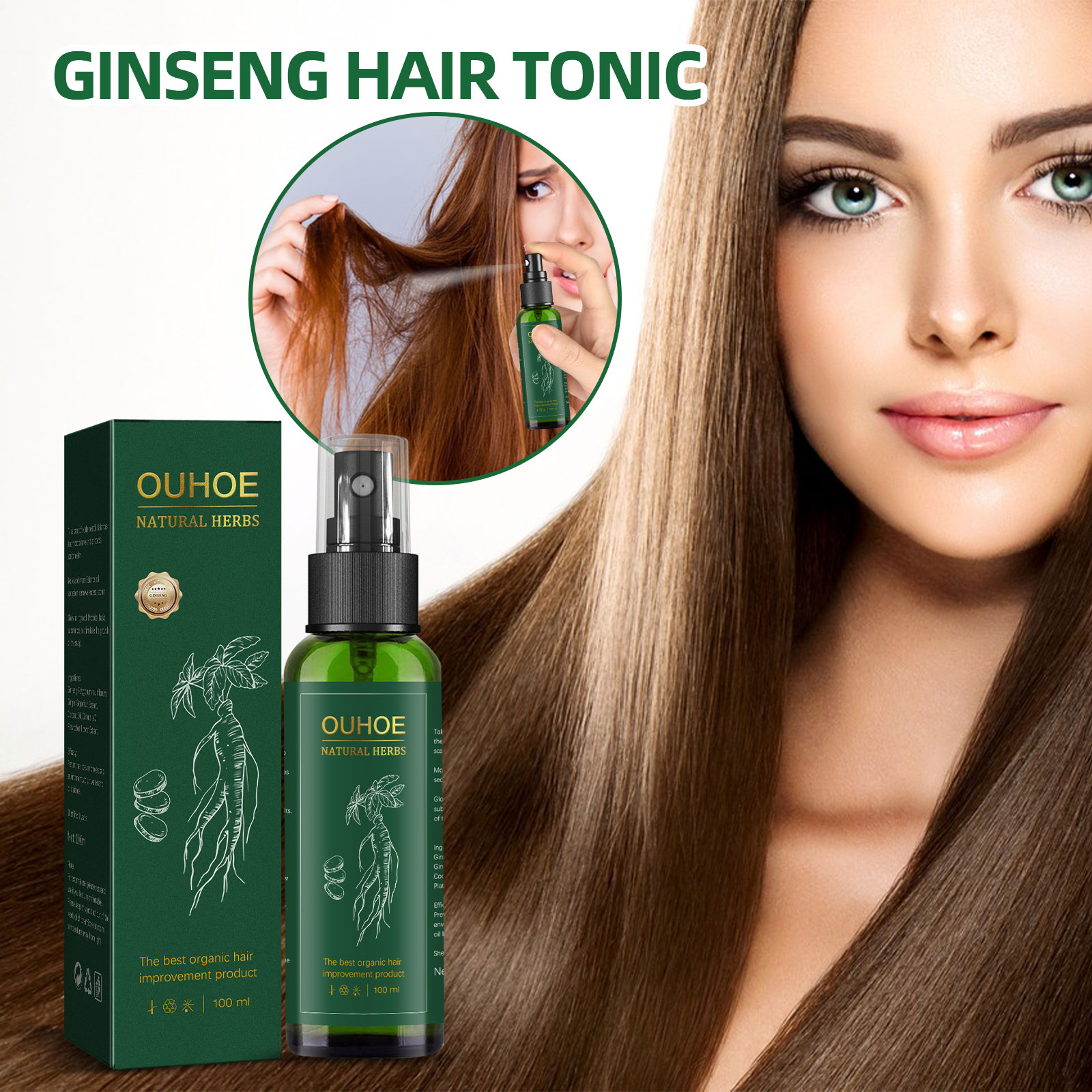 Hair Care Ginseng - Naturalny ziołowy żeń-szeń Spray do pielęgnacji
