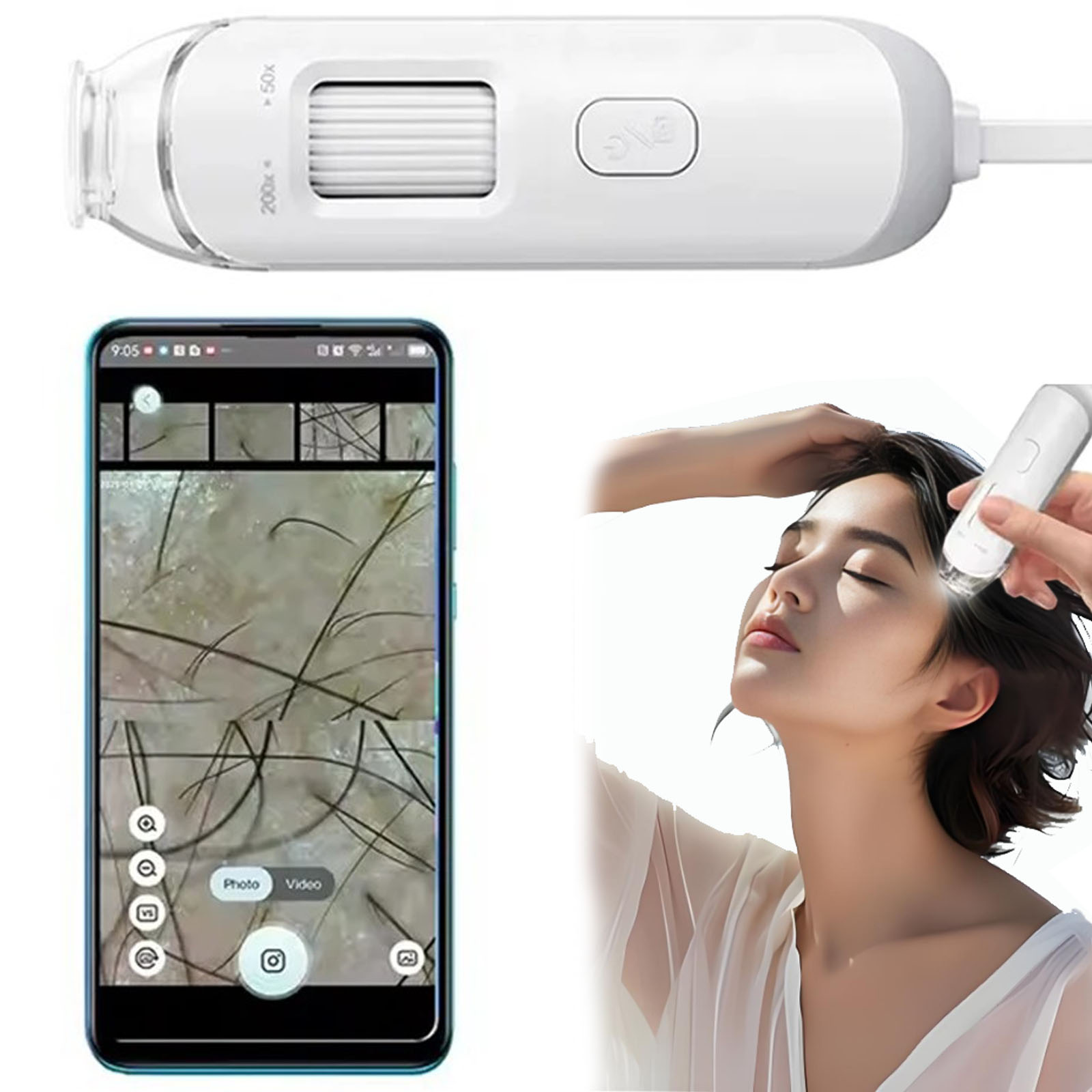 Hair Porosity Test - Elektronowy Dermatoskop Kamera do Skóry Głowy